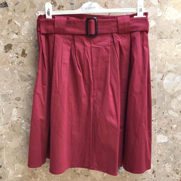 ANGVNS maroon mini pleated skirt - Picture 1 of 6